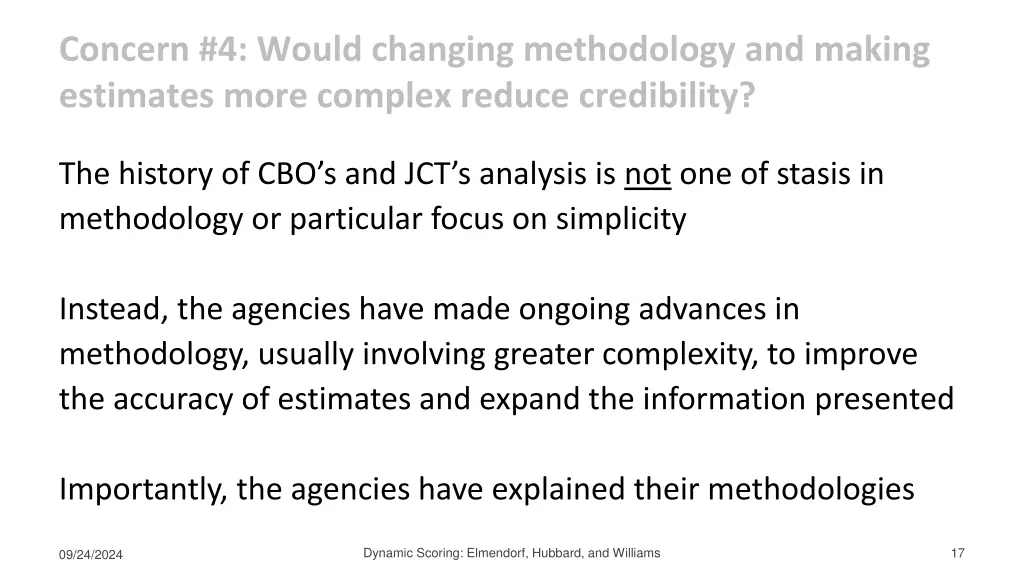 concern 4 would changing methodology and making 1