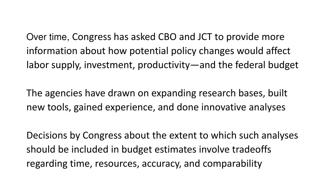 over time congress has asked
