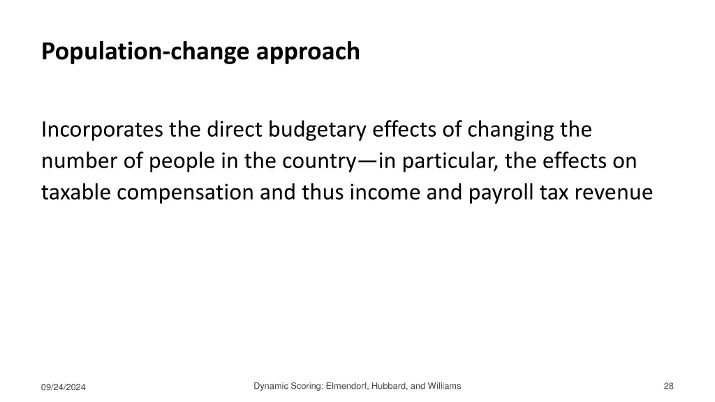 population change approach