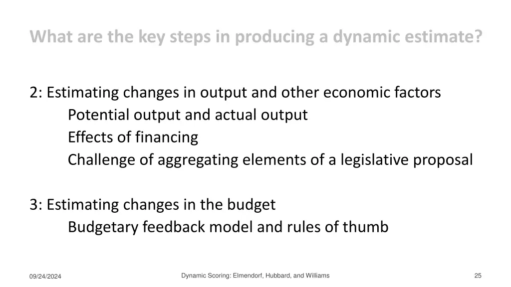 what are the key steps in producing a dynamic 1