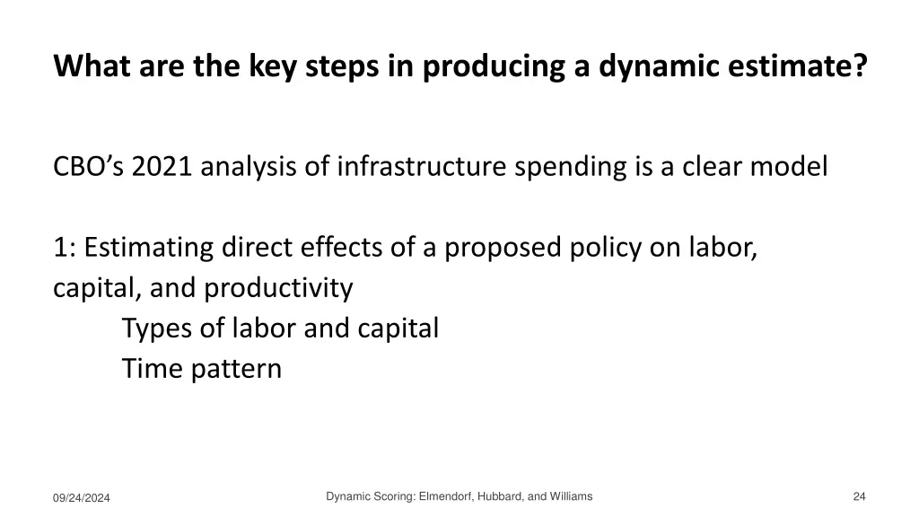 what are the key steps in producing a dynamic