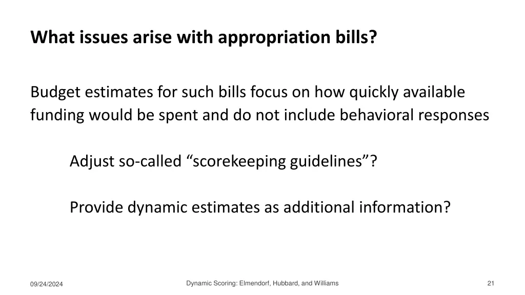 what issues arise with appropriation bills