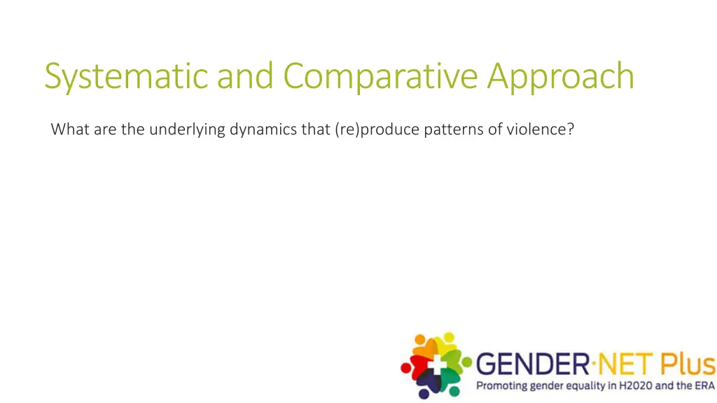 systematic and comparative approach