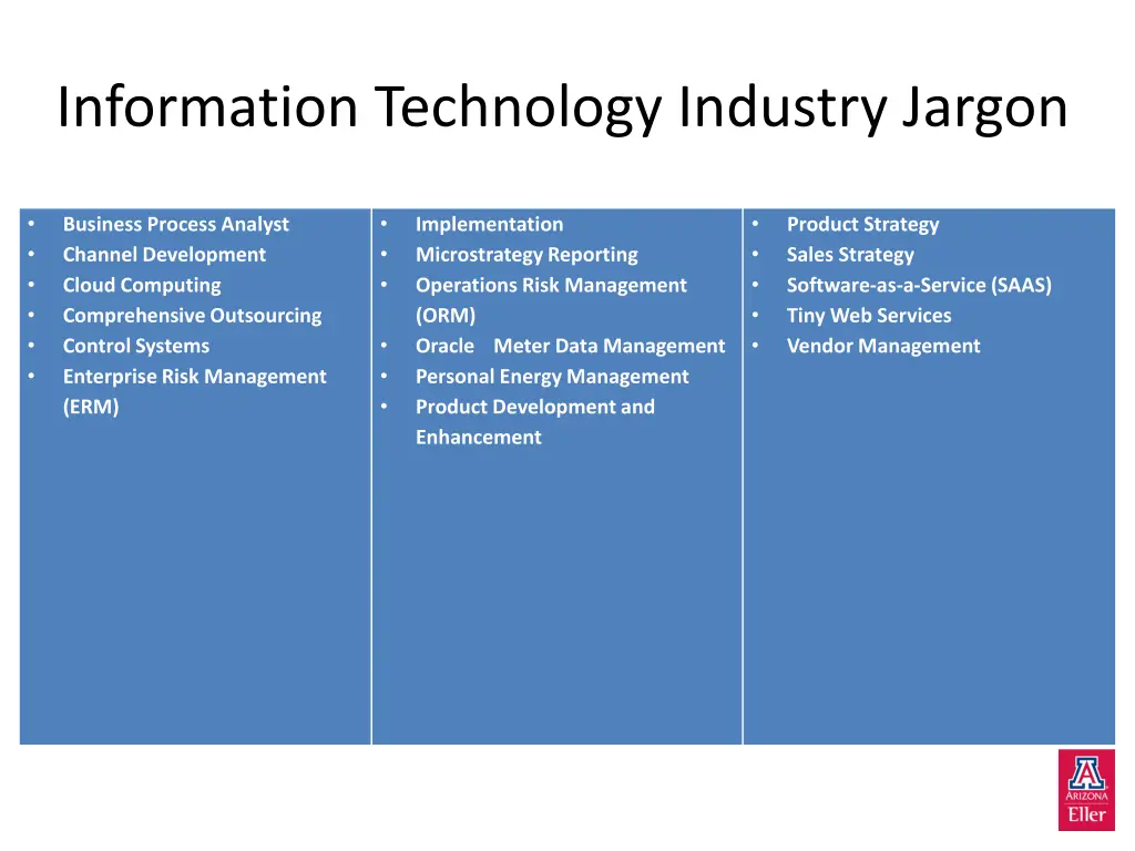information technology industry jargon