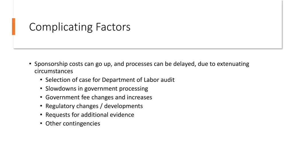 complicating factors