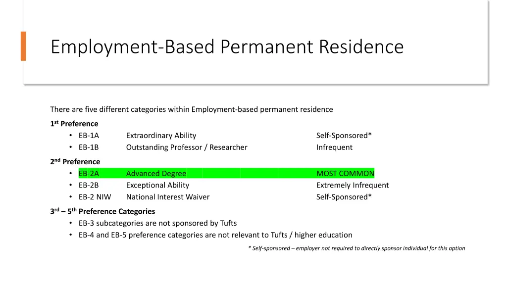employment based permanent residence