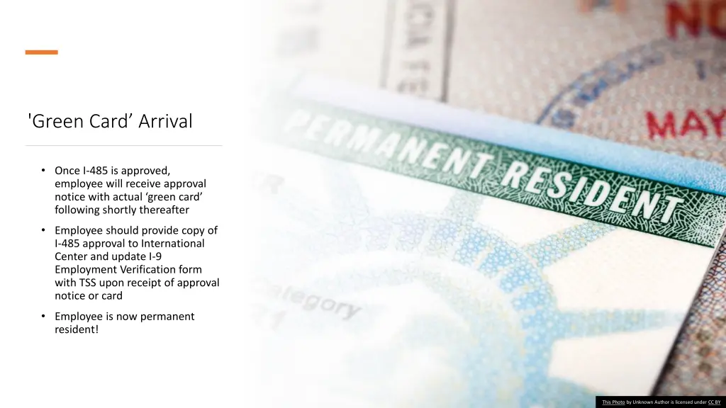 green card arrival