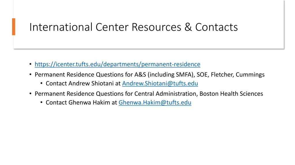 international center resources contacts