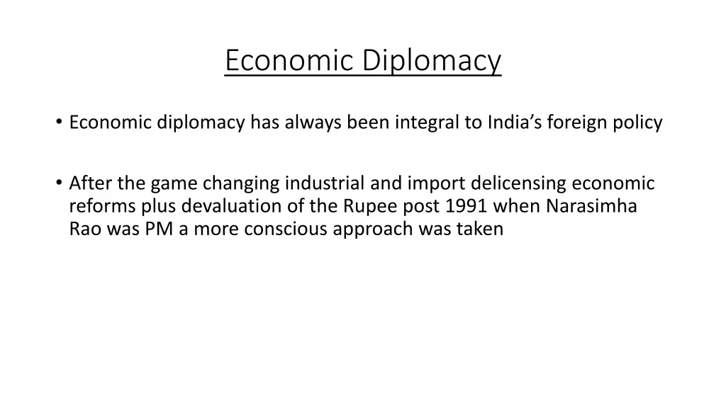 economic diplomacy