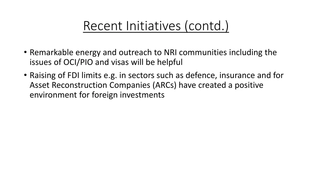 recent initiatives contd 1