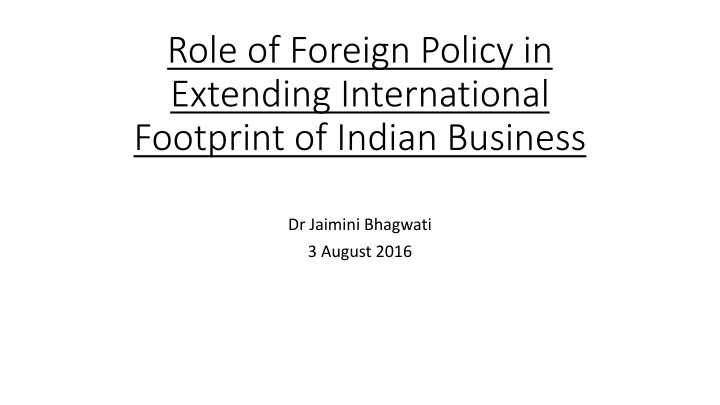 role of foreign policy in extending international