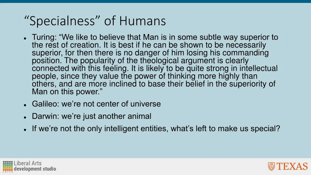 specialness of humans