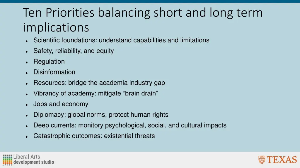 ten priorities balancing short and long term