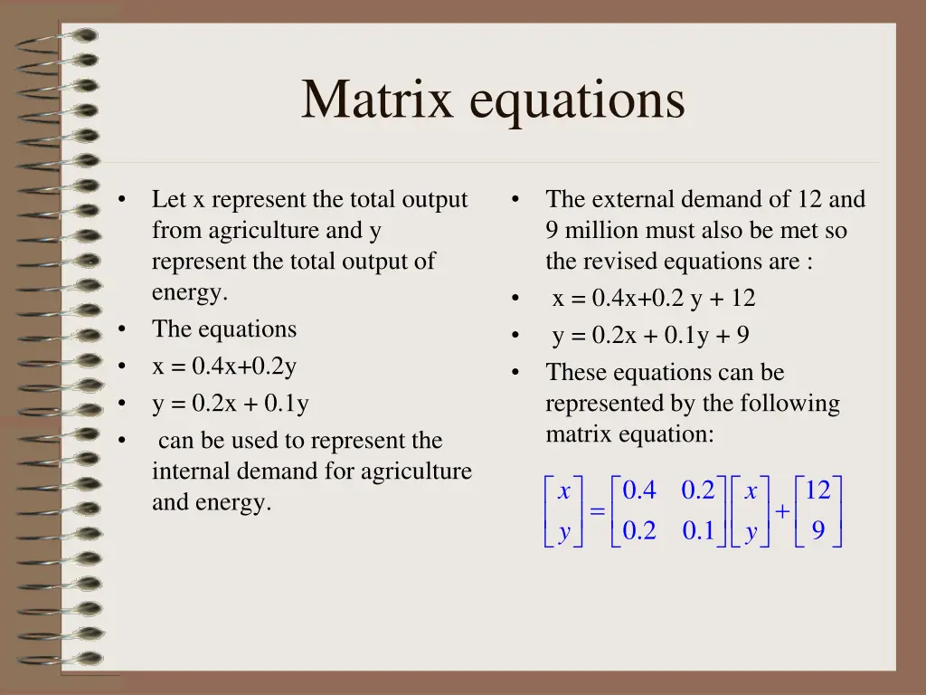 matrix equations