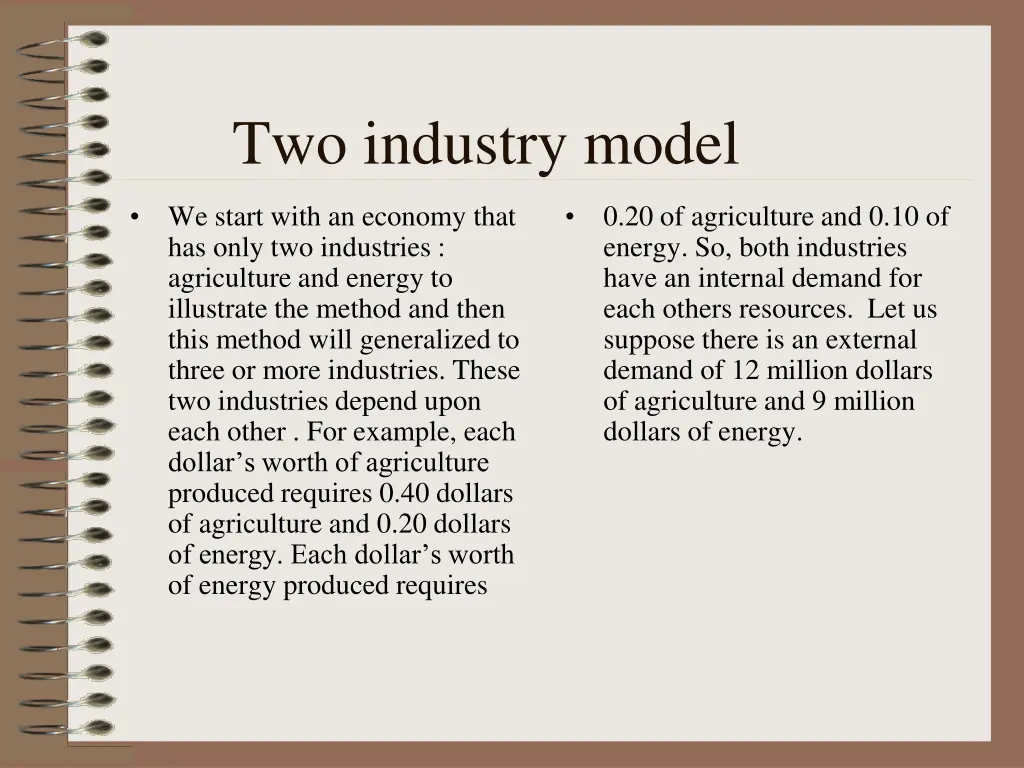 two industry model