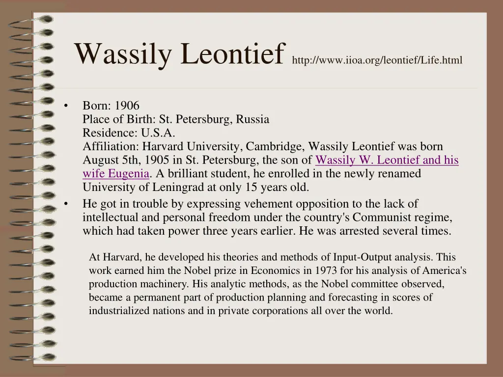 wassily leontief http www iioa org leontief life