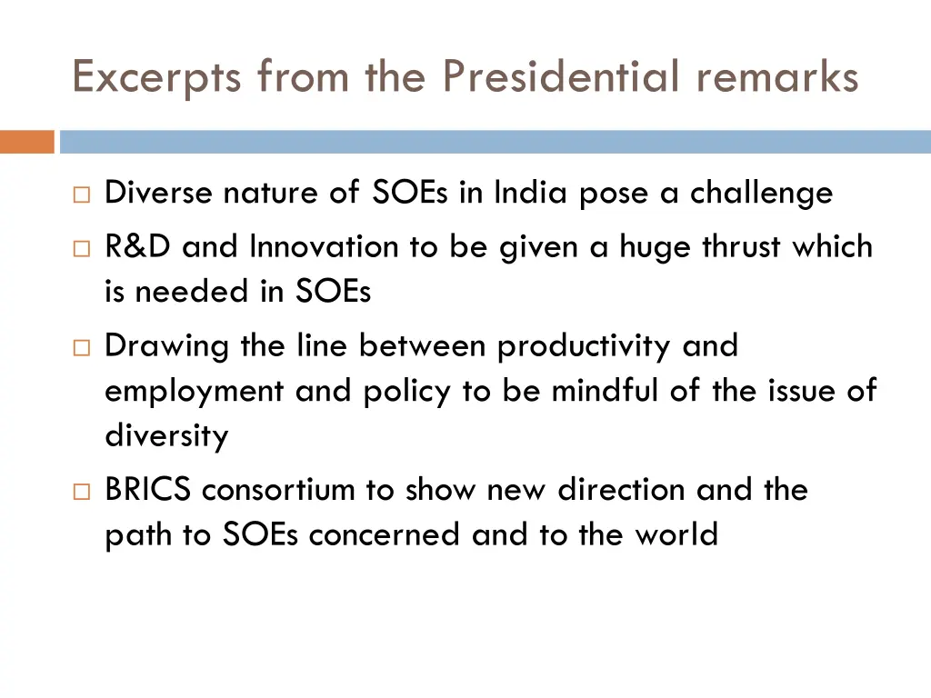 excerpts from the presidential remarks