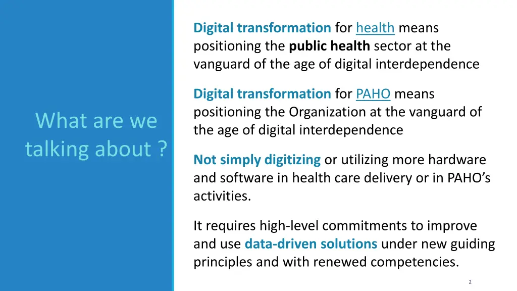 digital transformation for health means