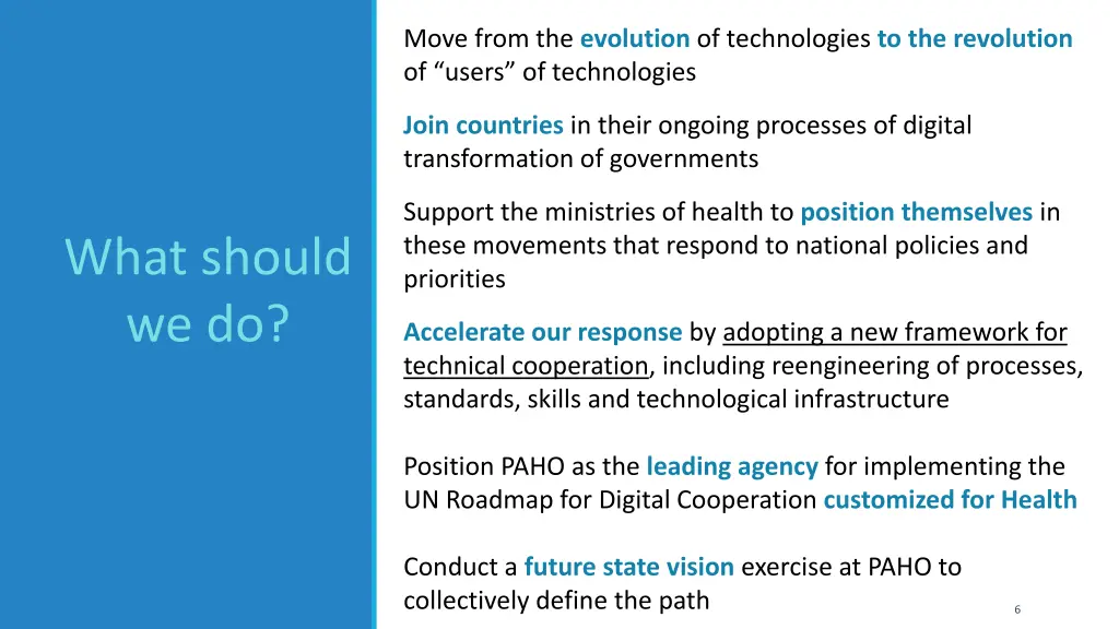 move from the evolution of technologies