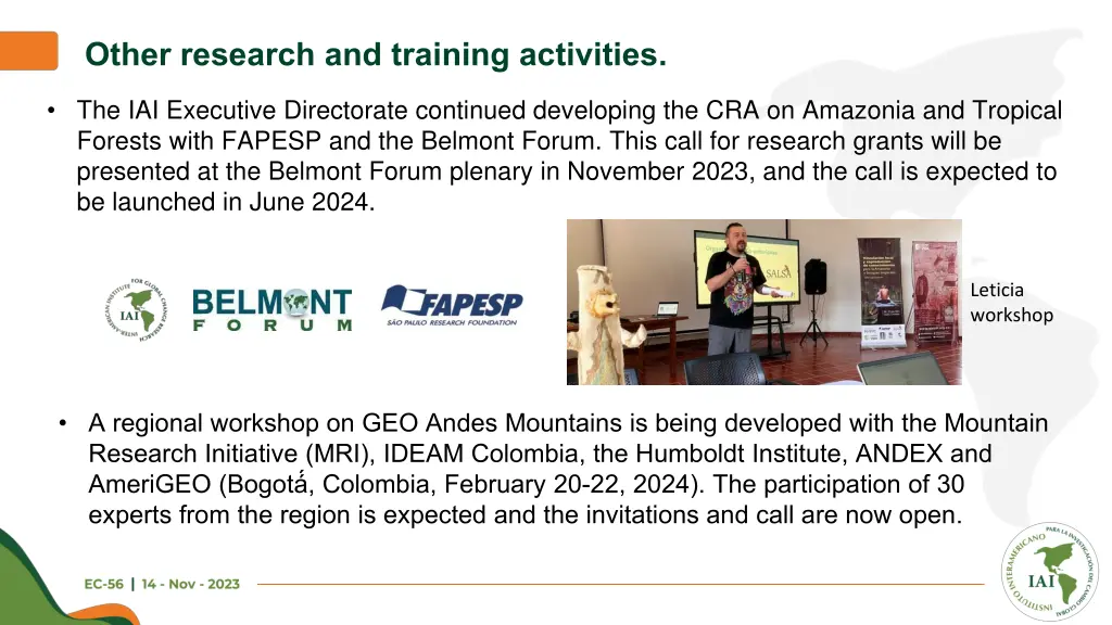other research and training activities