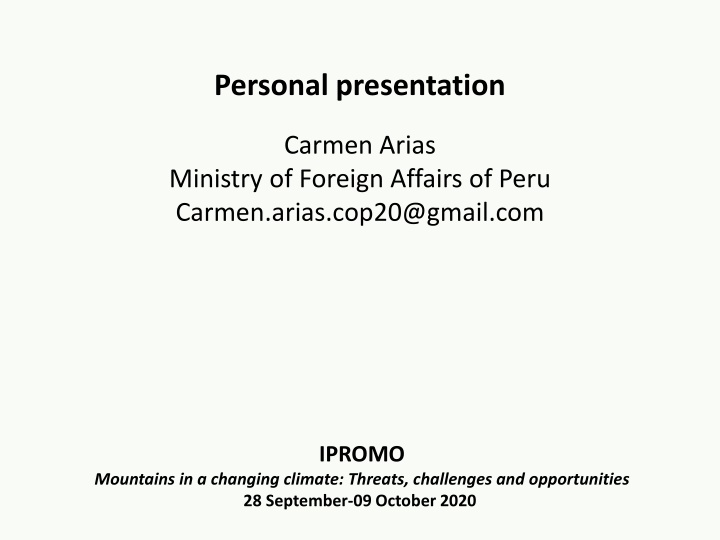 personal presentation