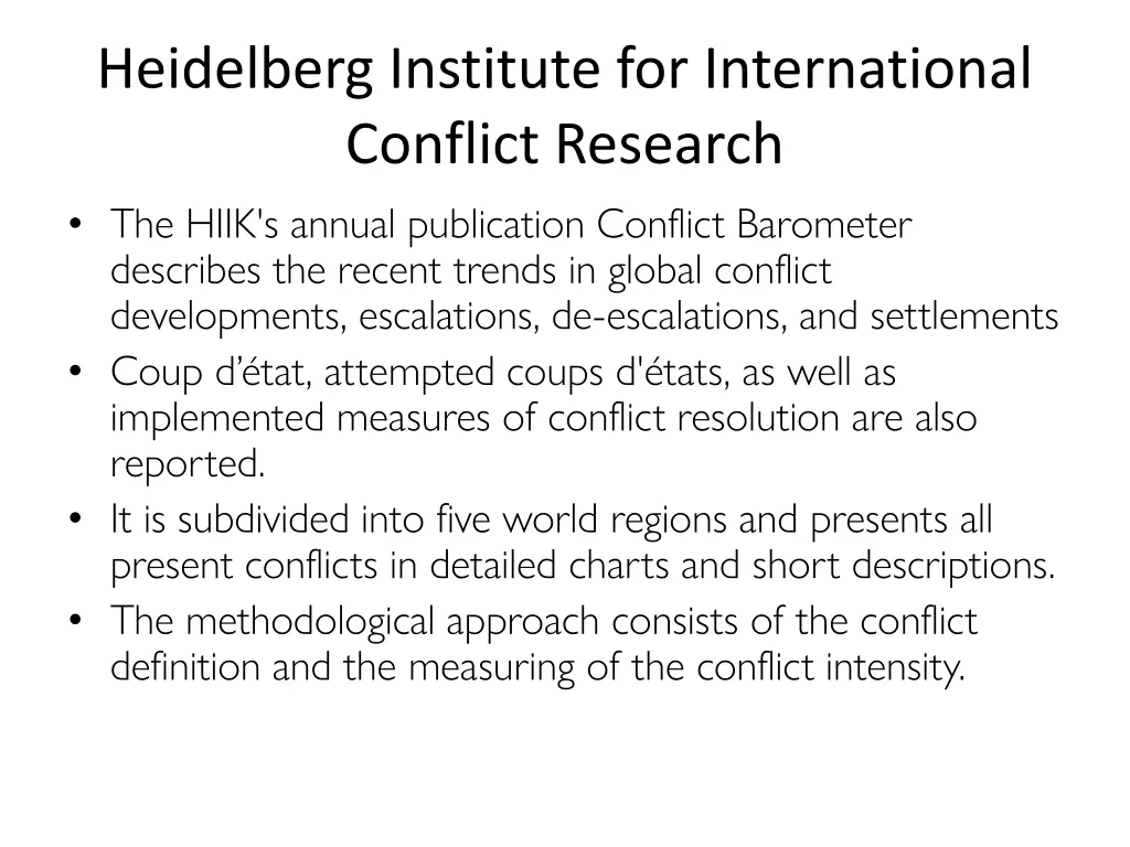 heidelberg institute for international conflict