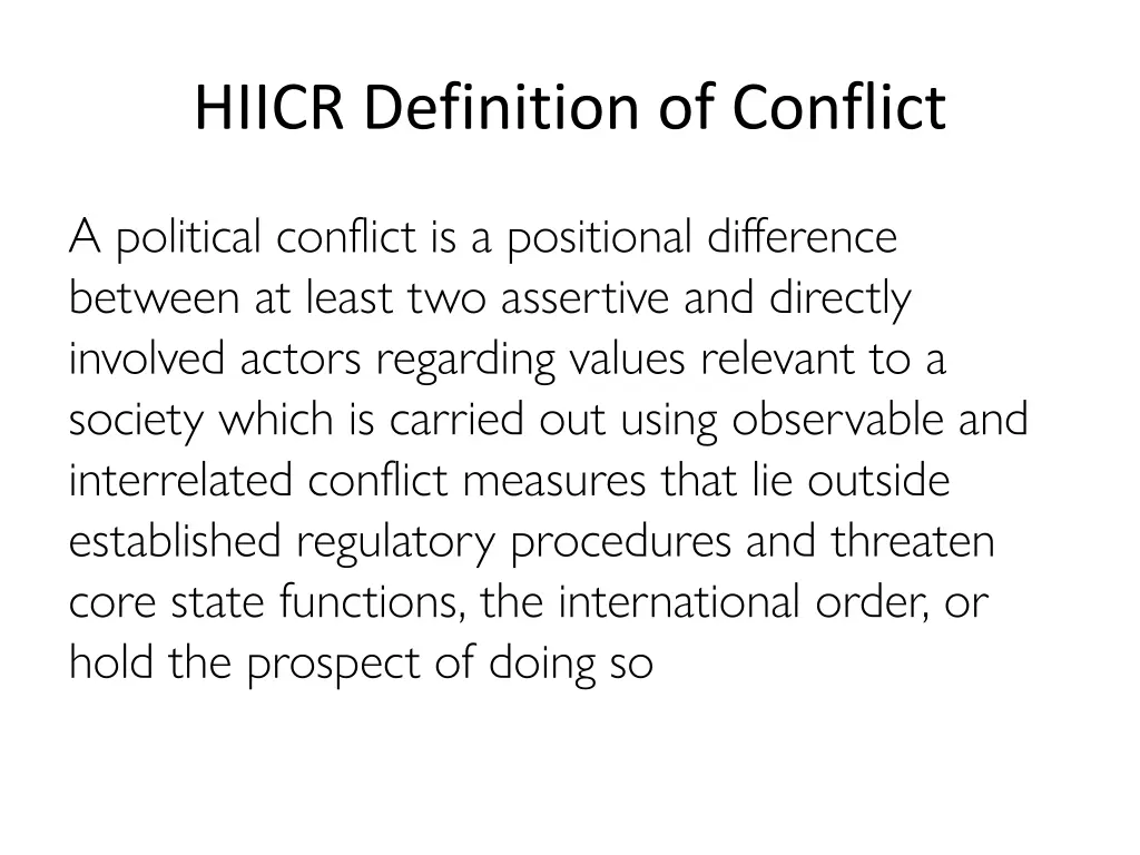 hiicr definition of conflict