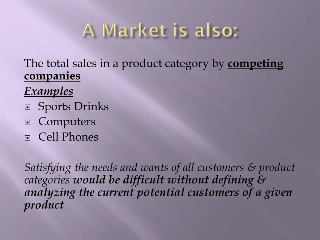 the total sales in a product category