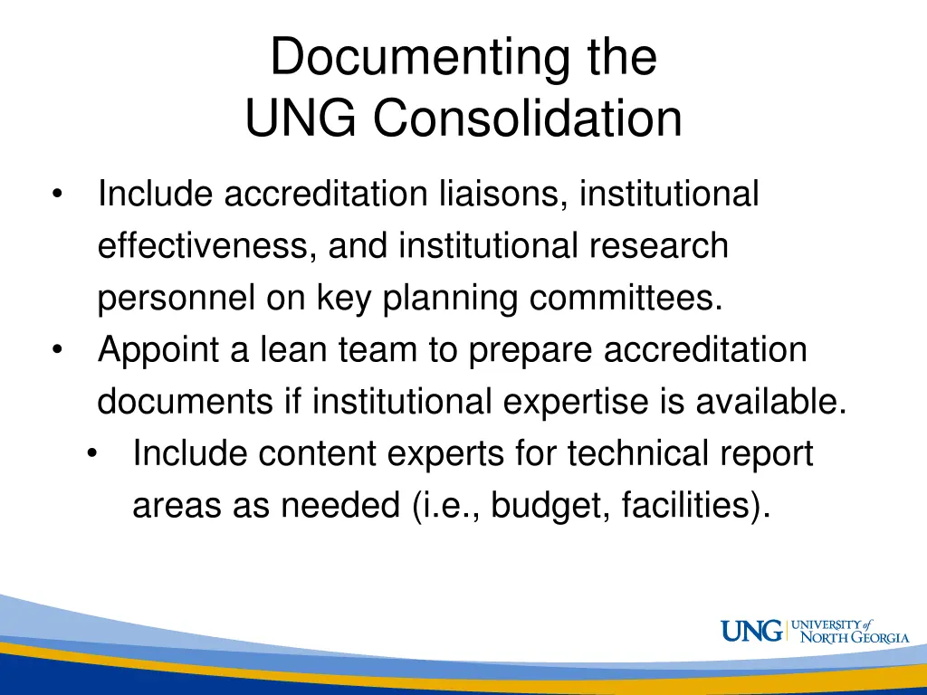documenting the ung consolidation
