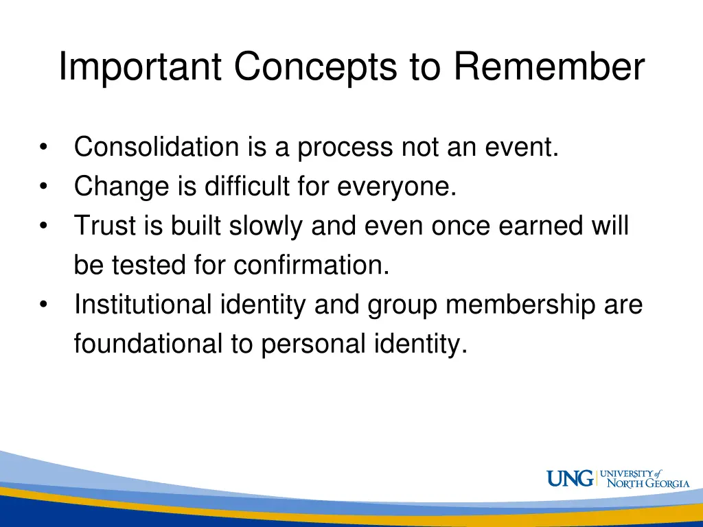 important concepts to remember