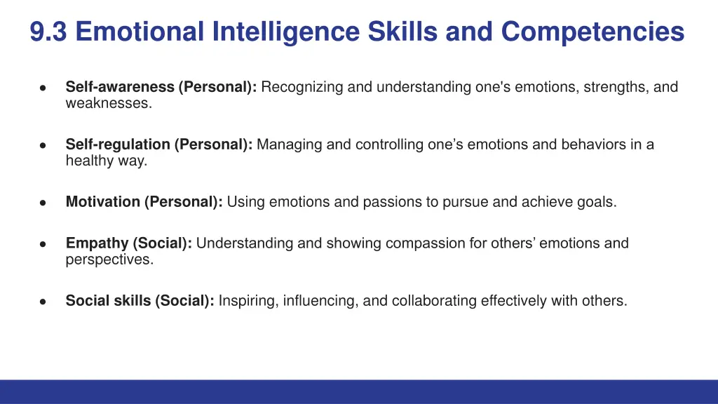 9 3 emotional intelligence skills and competencies
