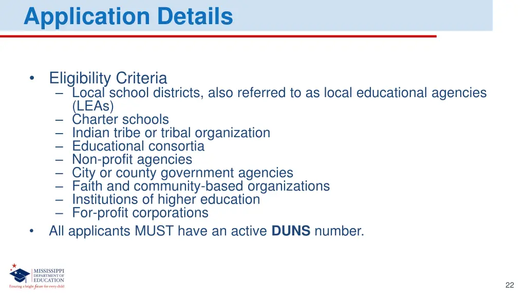 application details