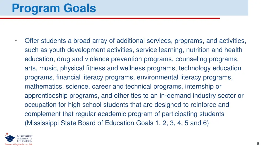program goals 1
