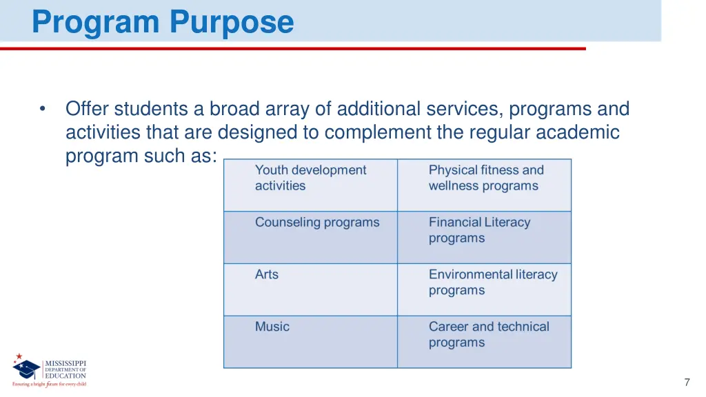 program purpose 2