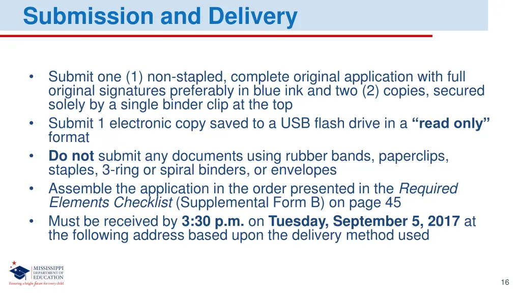 submission and delivery