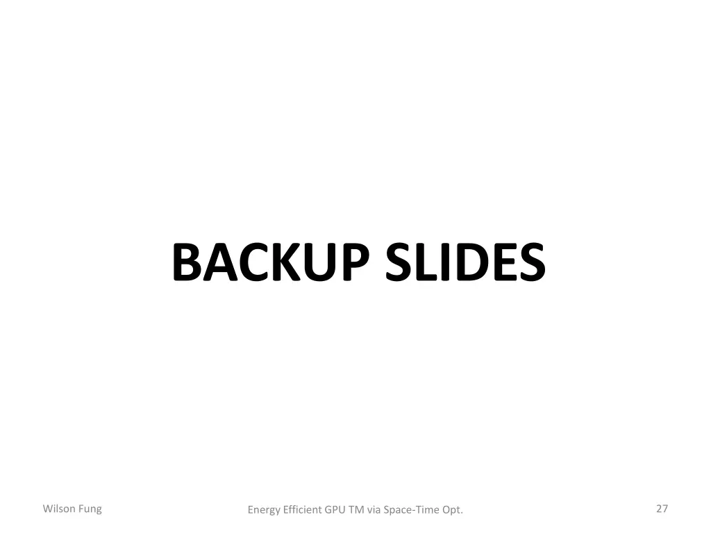 backup slides