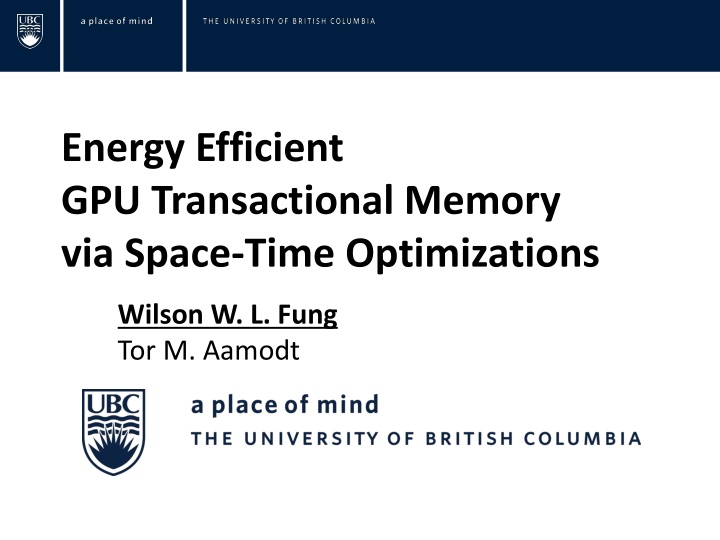 energy efficient gpu transactional memory