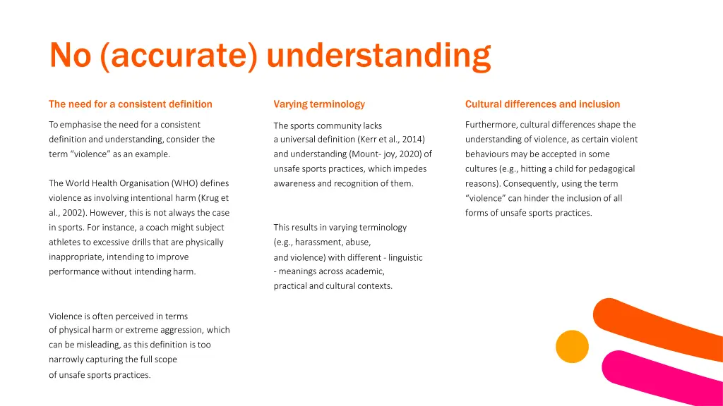 no accurate understanding