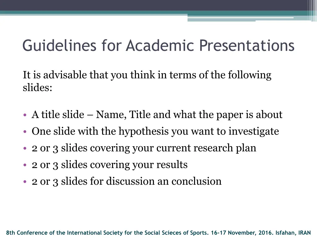 guidelines for academic presentations