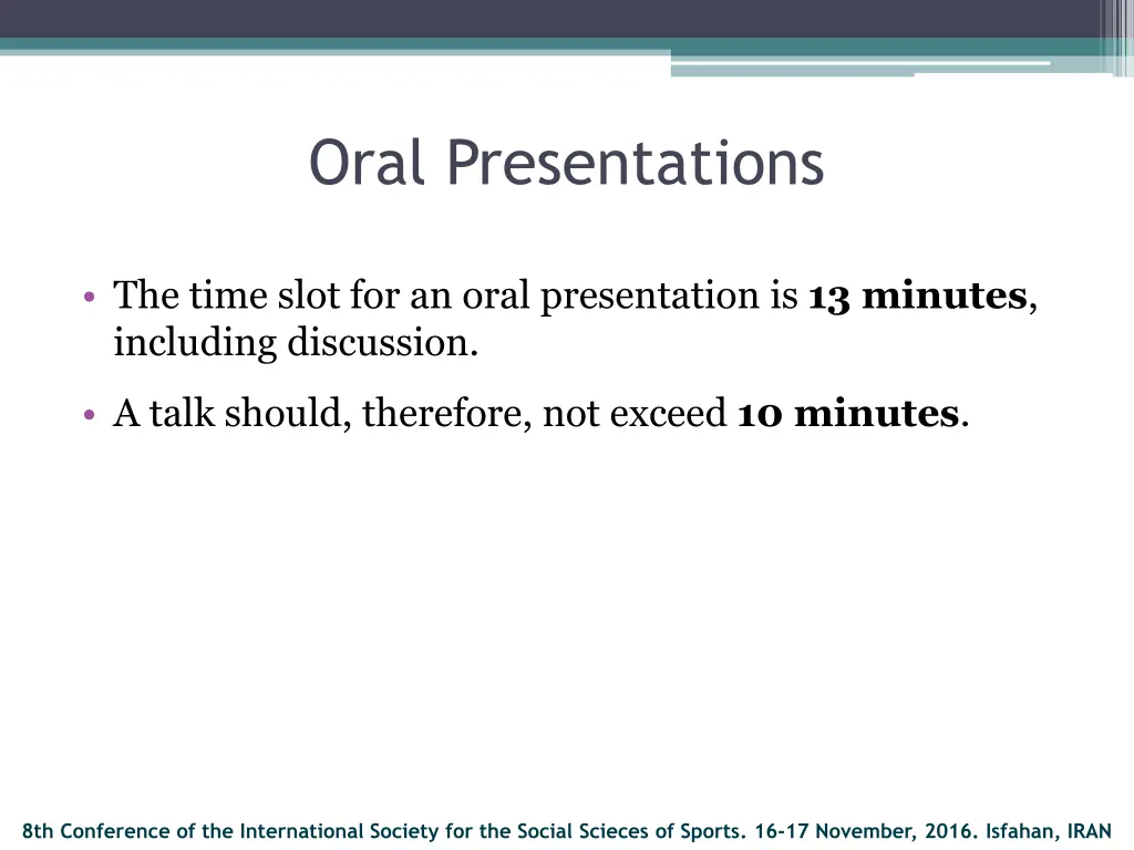 oral presentations