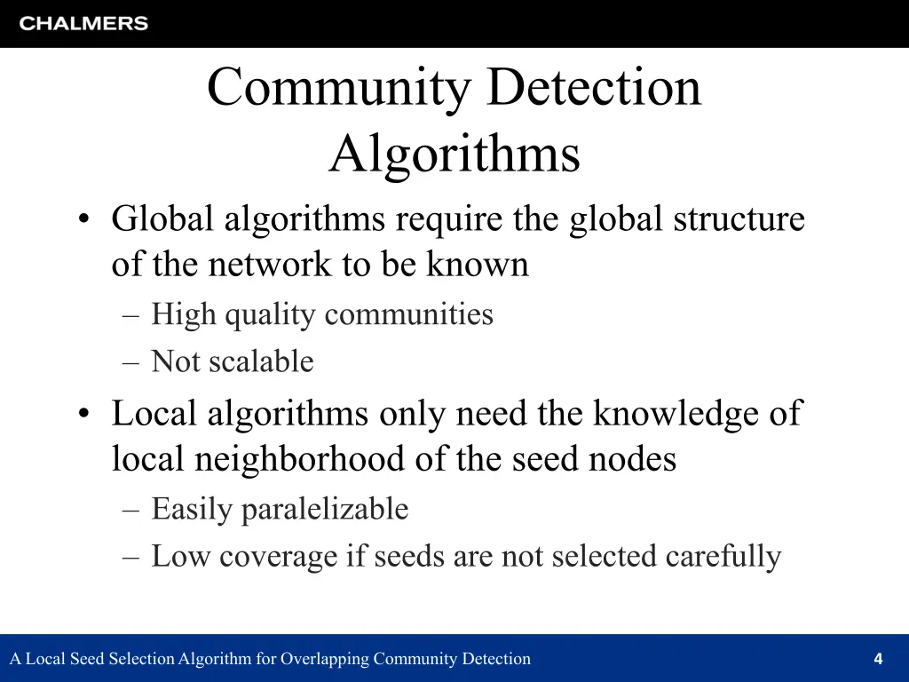 community detection algorithms