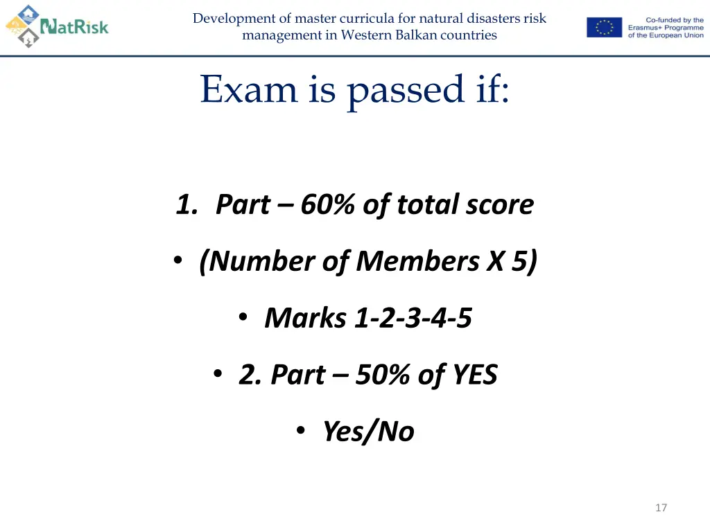 development of master curricula for natural 15