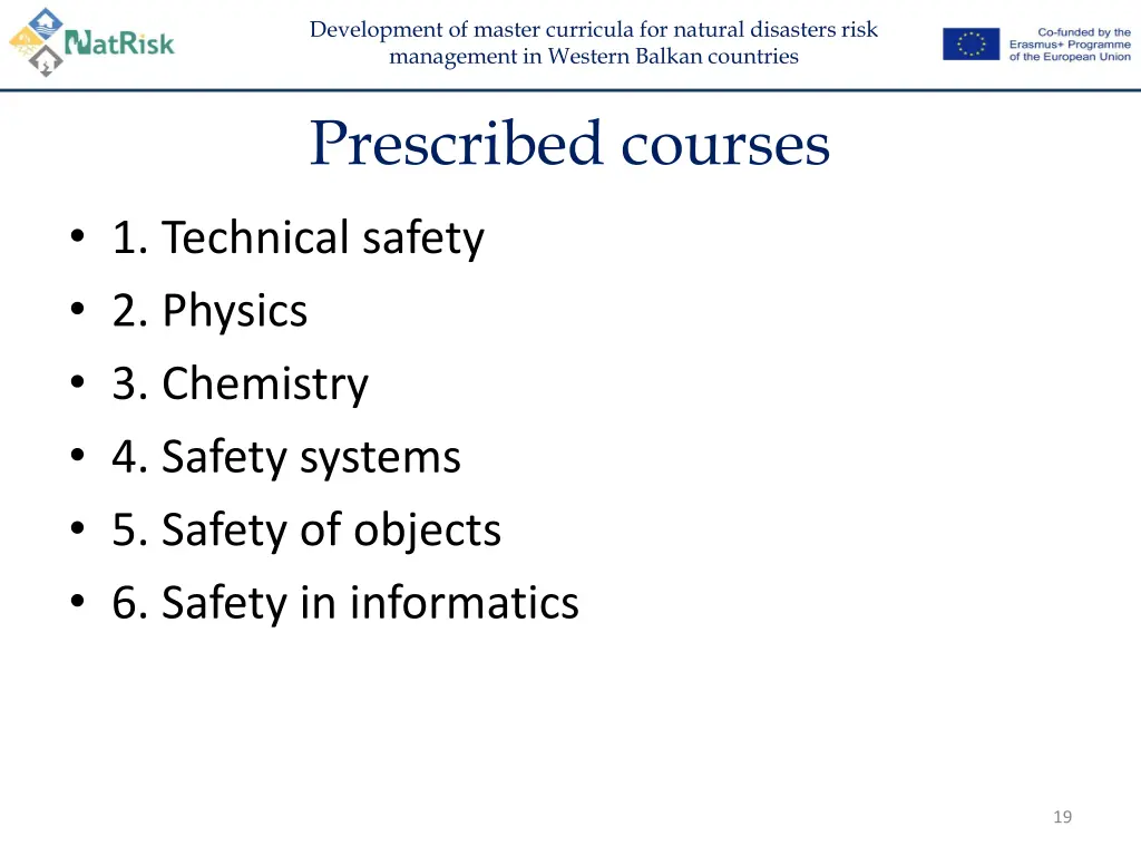 development of master curricula for natural 17