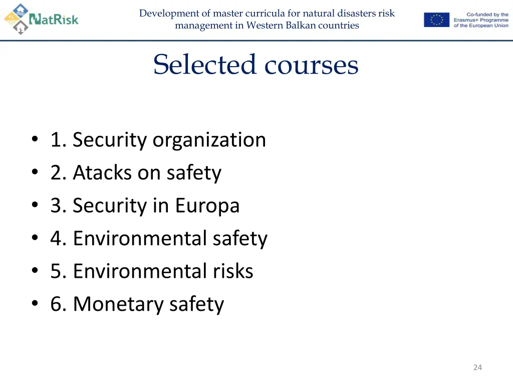 development of master curricula for natural 22