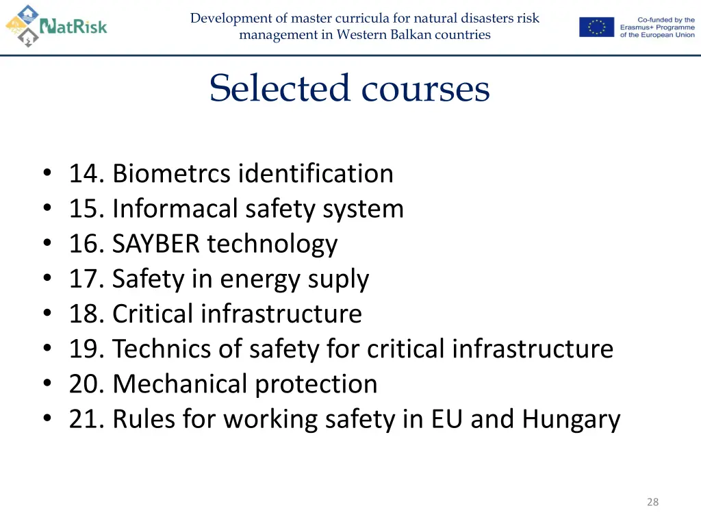 development of master curricula for natural 26