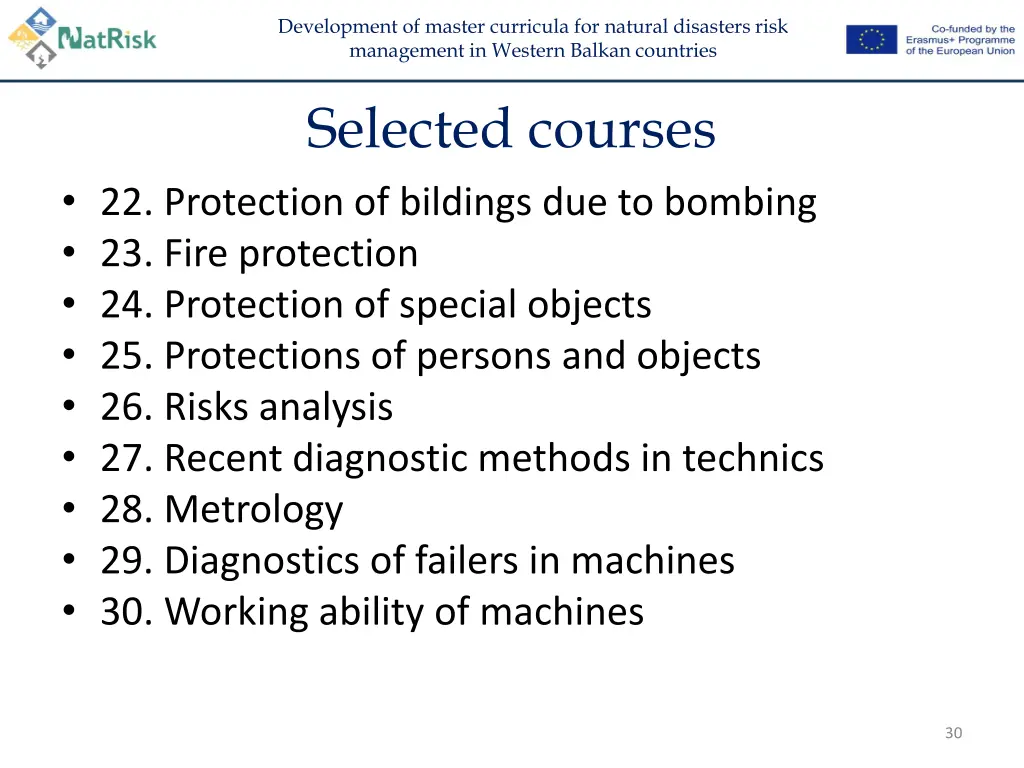 development of master curricula for natural 28