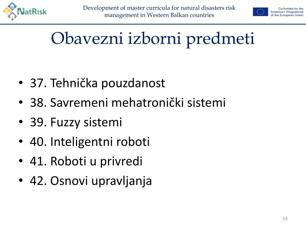 development of master curricula for natural 31