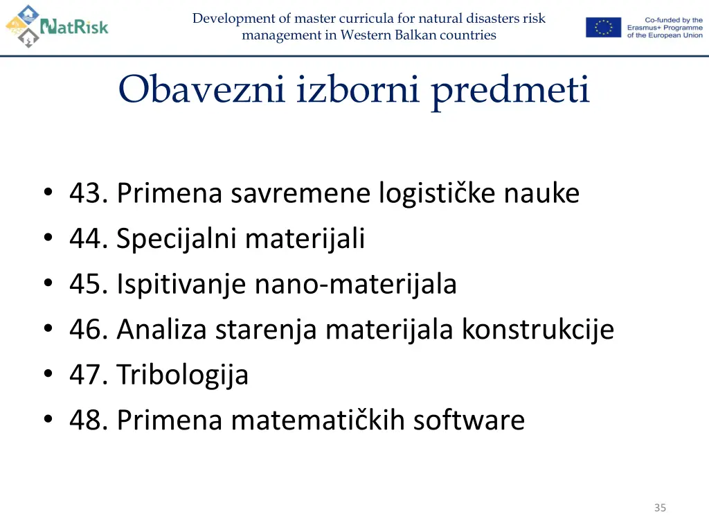 development of master curricula for natural 33