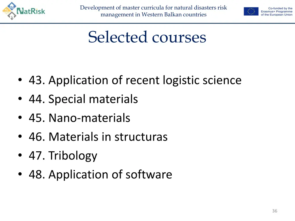 development of master curricula for natural 34