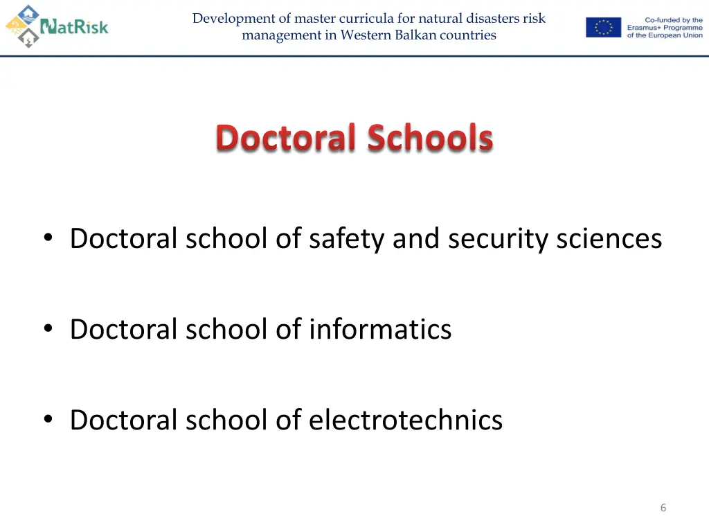 development of master curricula for natural 5